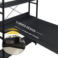 thumbnail image 5 of Home Office Computer Desk with 5 tier Open Bookshelf CPU Storage Space and Printer Stand Writing PC Table with Space Saving Design, Black, 5 of 7