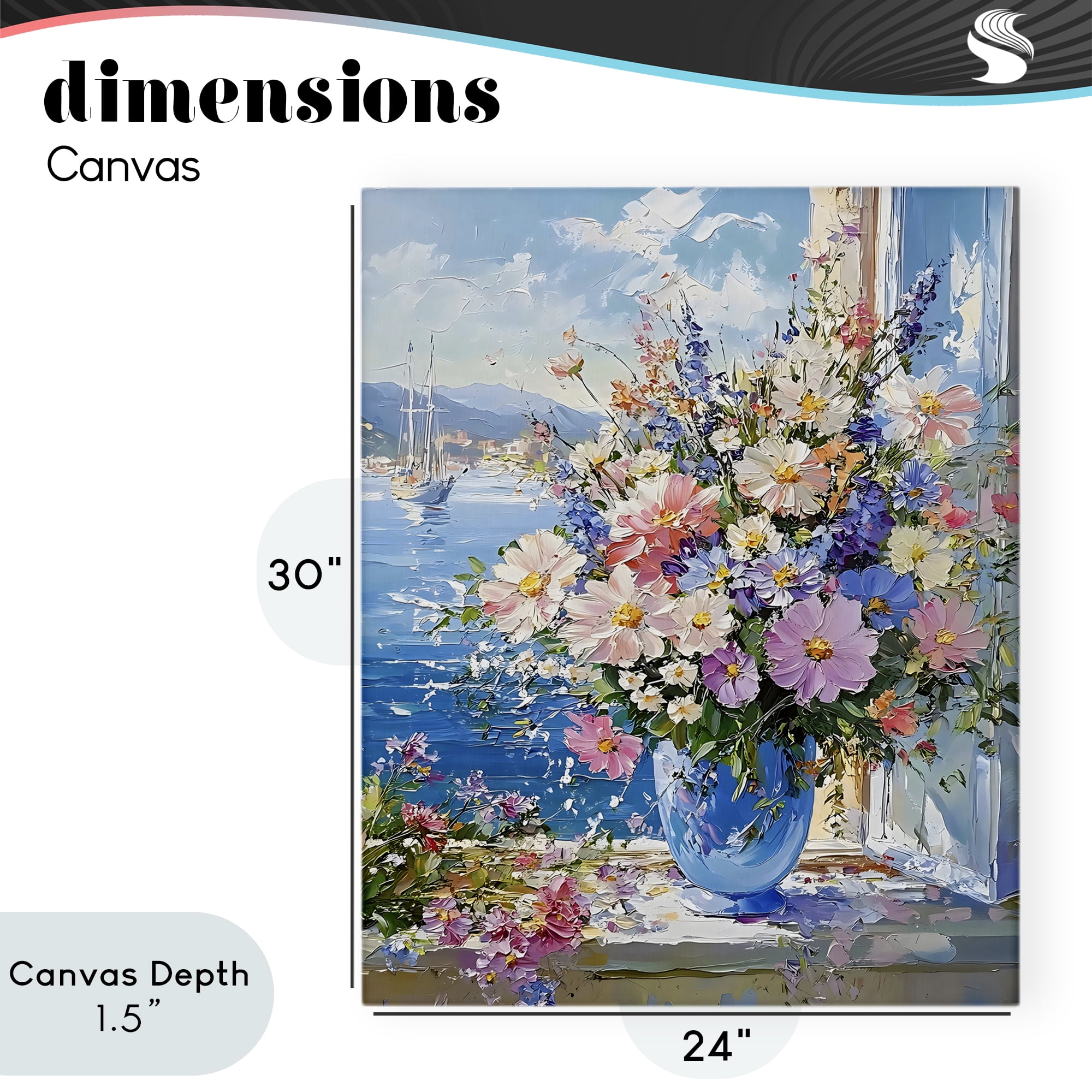 Stupell Industries Beautiful Bouquet on Ledge Canvas Wall Art, design by Creative Studio
