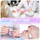 thumbnail image 2 of Lámpara UV para secador de uñas, 86 W UV LED, secador de uñas automático profesional para esmalte de uñas semipermanente, manos y pies, secado rápido 4 minutos 10/30/60/99 s, pantalla LCD, base extraíble, 2 of 4