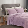 thumbnail image 5 of JML 3 Piece Heather Jersey Blanket Knit Blanket Purple Twin, 5 of 5