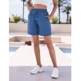 thumbnail image 4 of Pantalones cortos Quenteen para mujer, casuales, largos hasta la rodilla, azules, XL, 4 of 8