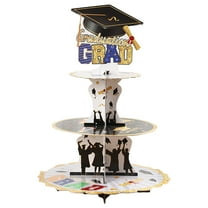 NUOLUX 1 Set Graduation Cupcake Stand 3 Tier Cupcake Holder Paper Cupcake Holder Graduation Party Decoration