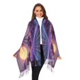 thumbnail image 3 of FORMRS Womens Scarf Winter Soft Long Big Warm Shawls Wrap Tassel Scarves, Night Purple Road, 3 of 9