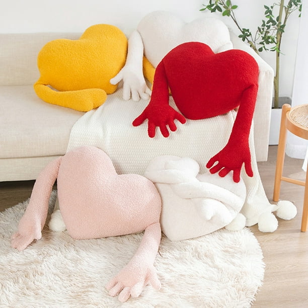 Heart shaped pillow with hands discount