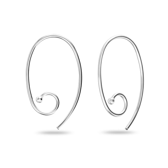 LeCalla 925 Sterling Silver Light-Weight French Wire Threader Earrings Jewelry for Women and Teen 30MM