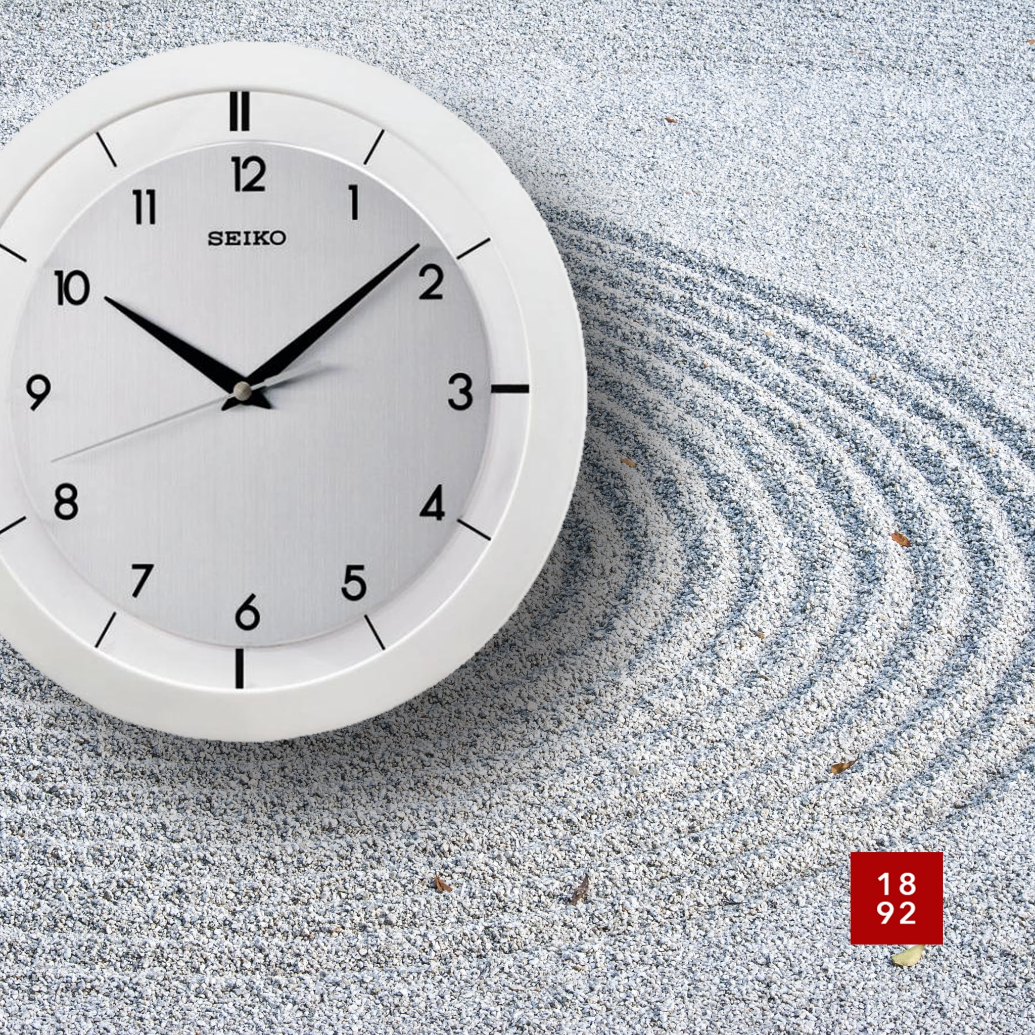 Seiko 11" St. John Metal Wall Clock, White Modern Quartz, Analog, QXA520WLH