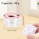 thumbnail image 5 of Paquete de 12 frascos de plástico para crema de 10g, recipiente para cosméticos, bote de muestra rellenable, viales de maquillaje transparentes con forma de diamante, botellas con tapas rosa, 5 of 5