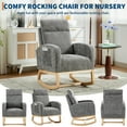 thumbnail image 7 of Rocking Chair Nursery, Glider Rocking Chair with High Back & Side Pocket, Teddy Upholstered Glider Rocker with Padded Seat High Backrest for Living Room/Bedroom/Nursery, 7 of 7