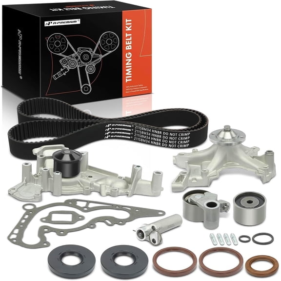 A-Premium Engine Timing Belt Kit with Water Pump Compatible with Toyota, Lexus Cars - Tundra 2000-2009, 4Runner 2003-2009, GX470, GS400, LS400, Sequoia, Land cruiser, LX470 - DOHC V6 V8 3.4L-5.7L