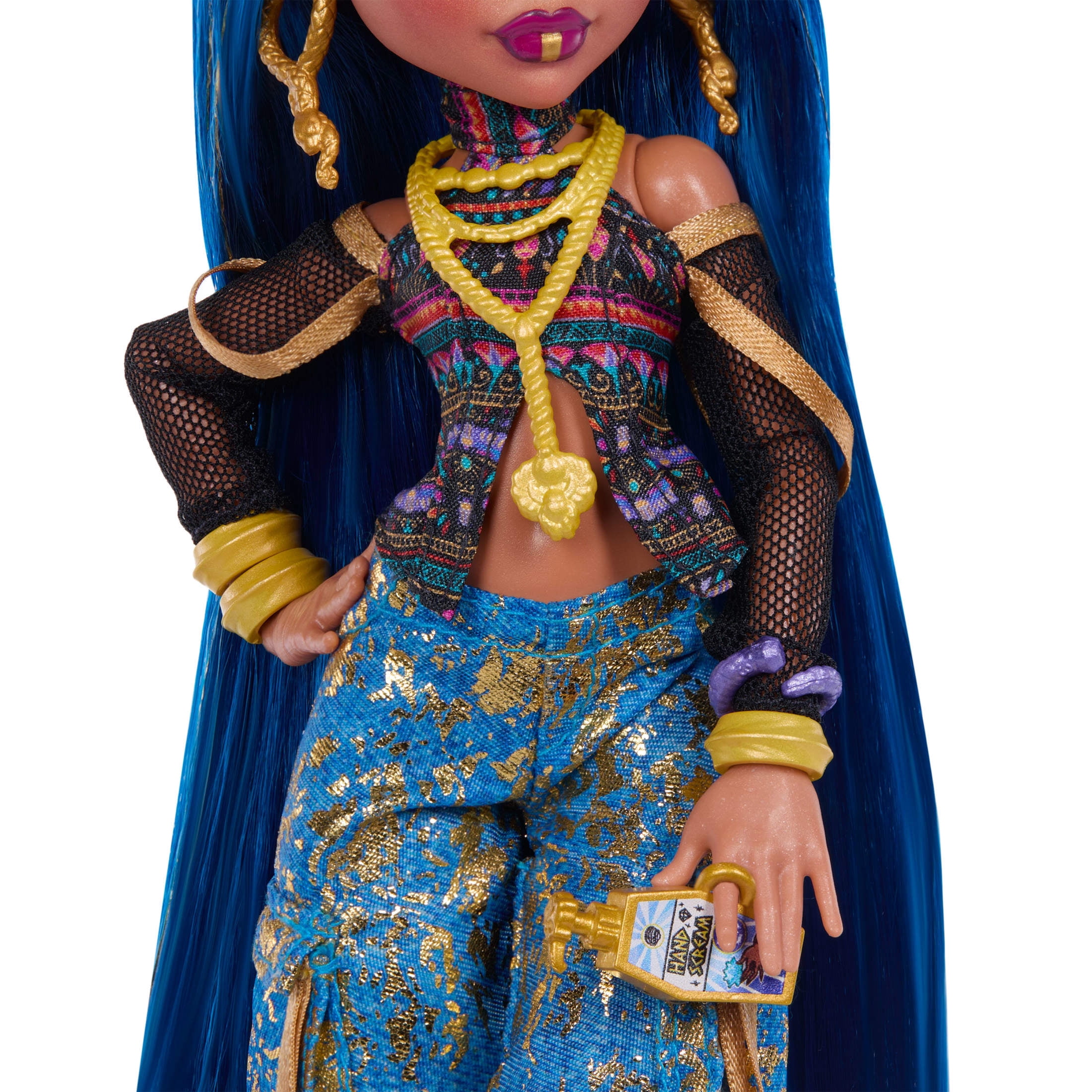 Monster High Cleo De Nile Fashion Doll in Cargo Pants with Pet Hissette and 7 Accessories