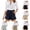 25# Navy, variant on Cotton Linen High Waist Shorts for Women 2026 Casual Button Fly Shorts with Pockets Comfy Summer Shorts Royal Blue XXL