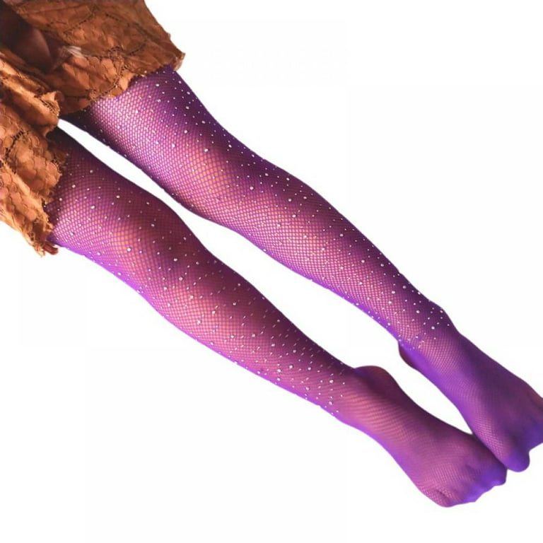 2 Pcs Girls Glitter Fishnet Tights Kids Bling Mesh Stockings