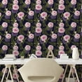 thumbnail image 2 of Ambesonne Peony Peel & Stick Wallpaper for Home, British Flowers on Midnight, 13"x72", Indigo Rose and Olive Green, 2 of 5
