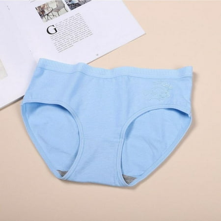 

CUTELOVE Comfortable Cotton Lingerie Panties Female Elasticity Underwear Middle-waist Printed Solid Color Women Underpant