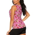 thumbnail image 3 of Balery Strawberry Cake Camiseta sin mangas estampada ligera para mujer, tops de entrenamiento sin mangas, camisetas de yoga transpirables de secado rápido.-Large, 3 of 7