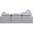thumbnail image 3 of Meridian Furniture Indulge 129" Linen Fabric L-Shaped Modular Sectional in Gray, 3 of 10