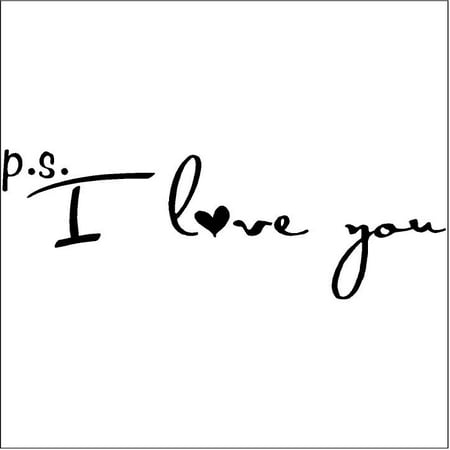 - P.S. I Love You Vinyl Lettering Wall Decal Removable Sticker (12.5