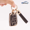 thumbnail image 4 of Key Fob Cover Compatible with Fit for VW Volkswagen Golf GTI Tiguan Atlas Polo Jetta Bling Key Case Protection Shell with Keychain Case Holder Protector,1,Black, 4 of 5