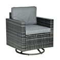 thumbnail image 2 of Outsunnny Outdoor Swivel Rocker, PE Wicker Chair, Steel, Gray, 2 of 8