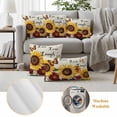 thumbnail image 6 of Sunflower Vintage Outdoor Waterproof Pillow Covers, Farmhouse Flowers Butterfly Botanical Decorative Square Throw Pillowcase Sofa Cushion Sham for Patio/Couch/Chair, 24"x24" 2 Pack, 6 of 8