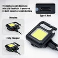 thumbnail image 3 of 2x Mini LED Work Inspection Lights Rechargeable 500 Lumens Magnetic Portable Lamp Small Keychain Waterproof Flashlights for Camping Repair Emergency L, 3 of 4