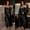 Black, variant on Women's Silk Nightgown and Robe Set Long Sleeves Robes 2 Piece Bathrobe Set V-neck Cami Sleepwear