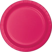 Party Central Disposable Round Luncheon Party Paper Plates - 7" - Magenta Pink - Club Pack of 240