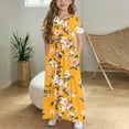thumbnail image 3 of Avrntaa Girls Summer Maxi Dress Casual Floral Print Short Sleeve Dress A-Line Holiday Sundress with Pockets, 3 of 3