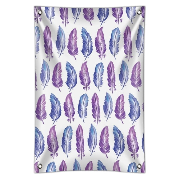 Painterly Feathers Pattern Home Business Office Sign