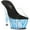 Blue, variant on Ellie Shoes E-709-Zebra 7 Inch Womens Mule With Blacklight Zebra Pattern. Blue / 5