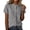 Gray, variant on Womens Mandarin Collar Button Front Short Sleeve Blouse Casual Loose Fit Tops for Daily Wear Office Vacation