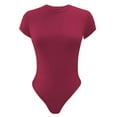 thumbnail image 4 of UKAP Ladies Casual Slim Tops Women Tight T Shirt Bodysuit Solid Color Summer Short Sleeve Sexy Bodysuits, 4 of 4