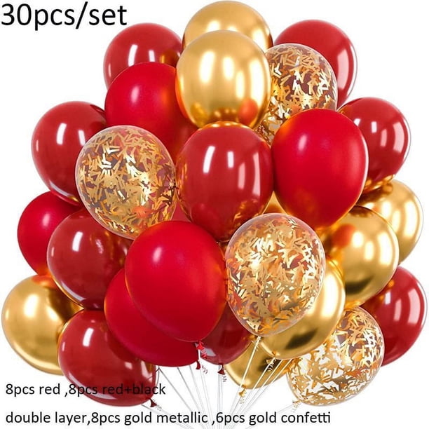Nvzi Globos, 30 piezas de globos de confeti de 12 pulgadas y globos de látex morado y rosa metálico con cinta, baby shower, decoraciones para fiestas de bodas, A