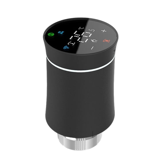 Baohd 1/2/3/5 Smart Programmable Thermostat Voice Control Valve For Energy Saving Switch App Remote Control Valve black 1 Pc