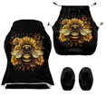 thumbnail image 3 of HELLHERO Bee Sunflower Black Gaming Chair Covers with Armrest Covers for Office Home, Soft Easy to Install Spandex Computer Chair Slipcovers, 3 of 10