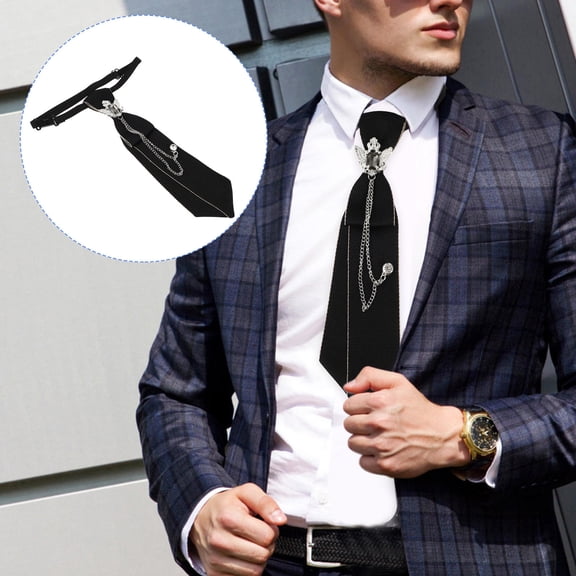 FUEENIRVA Chic Style Sparkly Men's Tie Polyester 1Pcs Pre-tie for Celebration Events