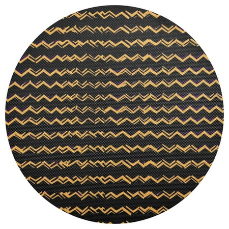 

Orange Striped Pattern 4-Piece 15.4in Heat-Proof PVC Plate Mats Easy Cut and Clean for Family Use