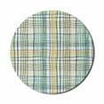 thumbnail image 1 of Geometric Mouse Pad for Computers, Sketchy Checkred Tartan Style Lines and Stripes Digital Tone Brushstrokes Pattern, Round Non-Slip Thick Rubber Modern Mousepad, 8" Round, Multicolor, by Ambesonne, 1 of 2