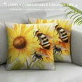 thumbnail image 3 of COMIO  Hello Sunshine Watercolor Flower Honey Bee Spring Summer Throw Pillow Cover, Pillow Cover,Gifts for Bee Lovers Women Girls Kids,Home Farmhouse Living Room Patio Seasonal Decor, 3 of 5