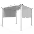 thumbnail image 6 of INTER HUT 10' x 10' Gray Steel Pergola, with Retractable Texilene Canopy, 6 of 6