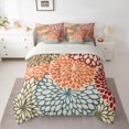 thumbnail image 2 of Homewish Colorful Dahlia Floral 7-Piece Bedding Comforter Set,Vintage Boho Flower King Bedding Sets,Orange Red Blue Bed Sheets For Adults,Super Cozy Room Decor Reversible, 2 of 8