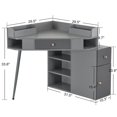 thumbnail image 5 of BarberPub Makeup Vanity Corner Desk with Storage Drawer and Cabinet, 5 of 9