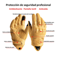 thumbnail image 2 of Guantes De Moto 100% Piel De Cabra Para Pantallas Táctiles Xtellar amarillo, 2 of 4