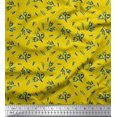 thumbnail image 1 of Soimoi Yellow Georgette Viscose Fabric Leaves & Tulip Floral Fabric Prints By Yard 42 Inch Wide, 1 of 3