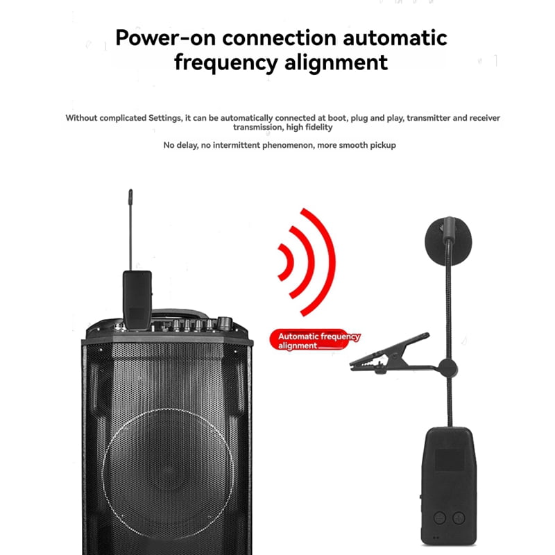 Wireless Saxophone Microphone System, Clip on Instrument Microphone for Saxophones 2 Microphone