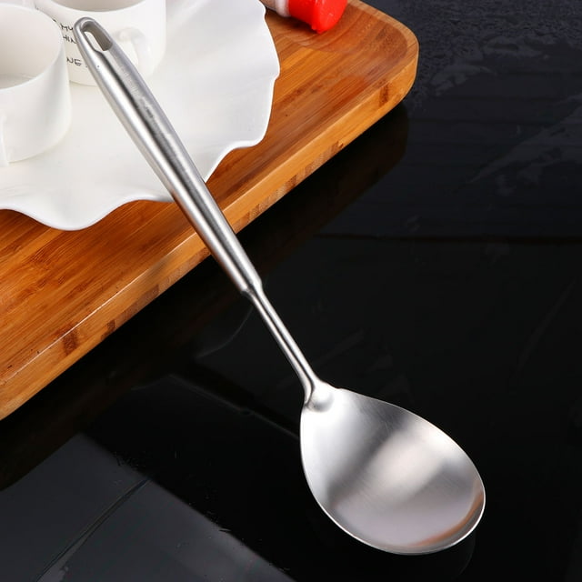 FUTUREORYY Cuillère en Acier Inoxydable Pelle à Riz Poignée Ronde pour Usage Quotidien à la Maison 1Ensemble