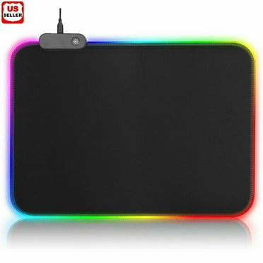 RGB Gaming Mouse Mat Pad, LED Mouse Mat with Non-Slip Rubber Base, 9 Lighting Models, 13.8″ x9.8″ x 0.2″ Large Computer Pad for Gamer Office Home