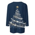 thumbnail image 4 of Lenpel Christmas Shirts for Women 3/4 Sleeve Crew Neck Graphic Sweatshirts Fall Winter Plus Size Pullover Tops, 4 of 5