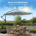 thumbnail image 4 of 10ft Offset Hanging Market Patio Umbrella with Easy Tilt Adjustment,Polyester Shade,8 Ribs for Backyard,Poolside,Lawn and Garden,Gray, 4 of 6