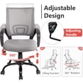 thumbnail image 4 of BestOffice Office Chair Computer Chair Ergonomic Desk Chair Adjustable Comfortable Mid Back Task Rolling Swivel Chair with Lumbar Support for Home Office Desk (Grey), 4 of 7